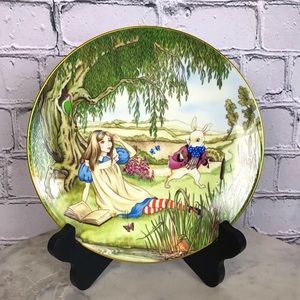 Alice In Wonderland 1981 Vintage French Collection Plate Alice Et La Chenille
